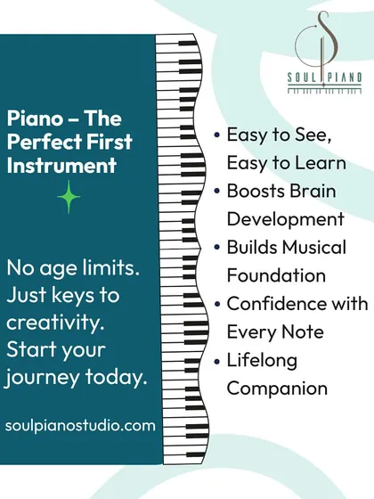 The piano is the perfect first instrument. Its visual layout makes it easy to understand, it builds a strong musical foundation, and it can become a creative companion for life.