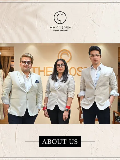This is our team. My brother Nikhil and I, along with our dedicated staff, are here to provide a personalized experience and ensure every client leaves with a garment they love.