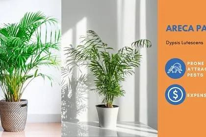 The Areca Palm is a beautiful addition to any home, but it's good to know that they can be prone to pests like spider mites and may be a more expensive initial investment.