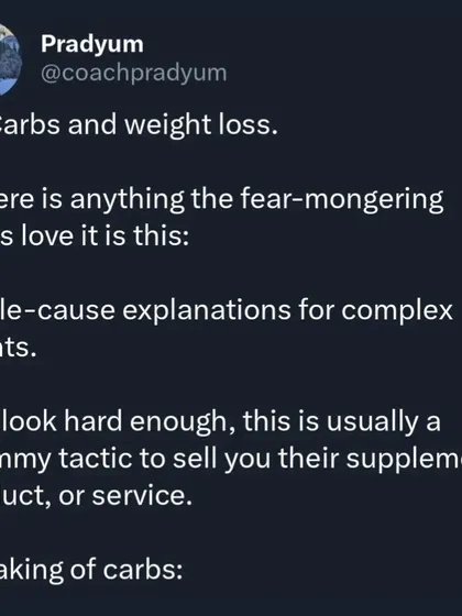 Fear-mongers love blaming carbs for weight loss struggles because it's a simple explanation for a complex issue. Often, this is just a tactic to sell you a supplement, product, or service.