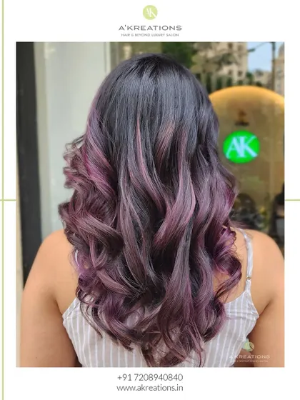 Another angle of the purple and dark brown combo, showing how the light catches the vibrant highlights.