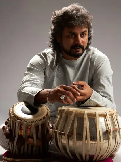 A thoughtful studio portrait with my tabla.