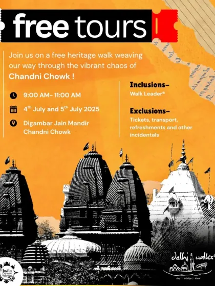 We're offering free heritage walks in Chandni Chowk! This is a perfect opportunity to explore the history, chaos, and charm of Old Delhi with one of our expert Walk Leaders.