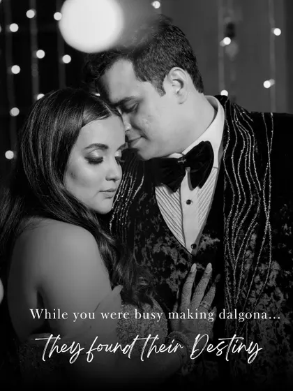 A beautiful black and white portrait that tells a modern love story, capturing an intimate and timeless moment.
