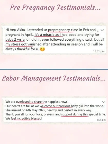 This student with PCOD who was trying for 2 years found her stress vanished after my session and conceived. It's a miracle I'm so happy to witness.