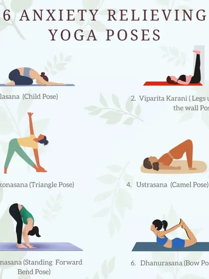 Here are six simple yoga poses for anxiety relief. Poses like Balasana (Child's Pose) and Viparita Karani (Legs up the wall Pose) are excellent for calming the nervous system.