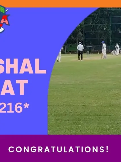 A massive achievement. We congratulate our player Vishal Onat on scoring an unbeaten double century (216*) in a league match.