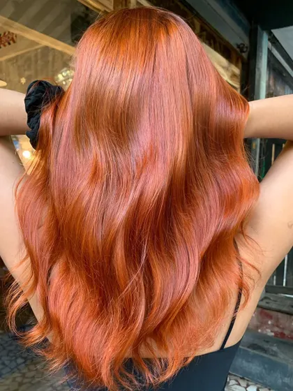 All you need is fabulous Auburn hair. This global color is so vibrant and stunning. (No filter)