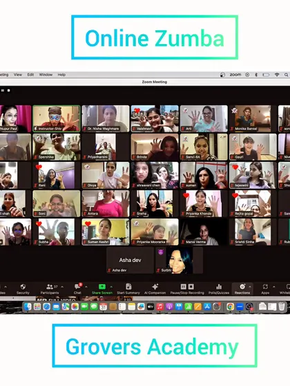A screenshot from our online Halloween party. The costumes and energy were spooktacular.