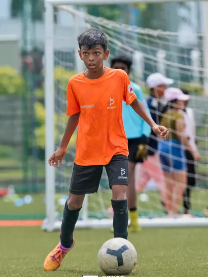Vihaan Vijay Gurav on the pitch, showcasing the skills that earned him a spot in our academy. I scout for players who show not just talent, but also a strong drive to succeed.