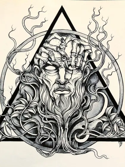 The black and white version of the "Red" pain piece.