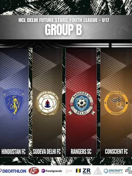 The complete group stage draw for the U17 Delhi Youth League, outlining the path our wolves will take.