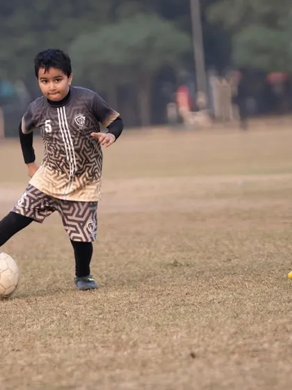 The beautiful game, captured in a single moment of focus and control.