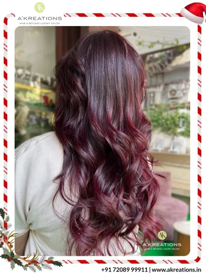 Radiant red tones that speak of confidence and class. This look is bold, graceful, and unforgettable from every angle.