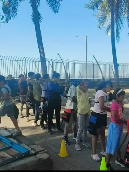 Students of all ages line up for practice, showcasing the inclusive nature of our academy.