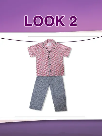 Look 2 from our Summer Night Styles. This demonstrates how you can mix and match a printed top with a different patterned bottom for a unique look.