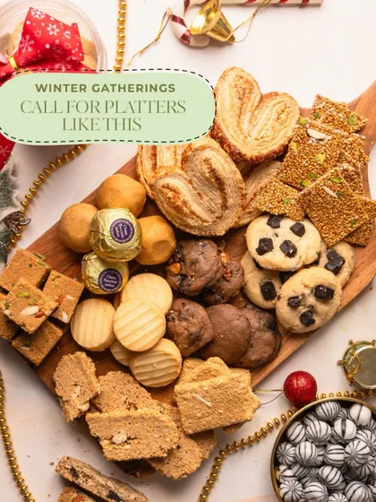 This is what winter gatherings feel like at home. A platter of my homemade, preservative-free snacks in the center, with conversations flowing all around it. I create these for moments that don’t need an occasion, just good company.