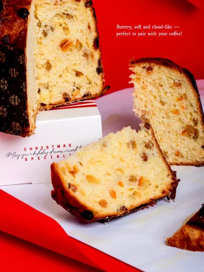The buttery, soft, and cloud-like texture of my Panettone is perfect to pair with your morning coffee.