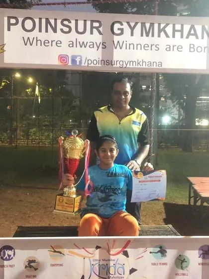 Sara Ramaiya with her trophy after winning the U-11 girls' title at the Krida Mahotsav. Nurturing champions from a young age is our specialty.