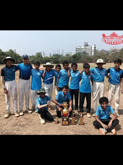 The full U-14 squad after being crowned champions of the AT Cup Mini IPL, showcasing the depth of talent in our academy.