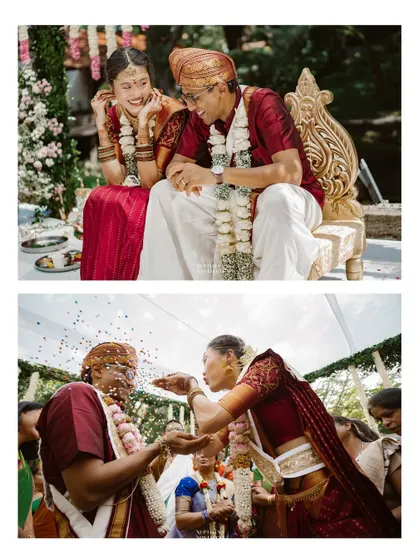 Candid moments from the Tamil wedding ceremony. We ensure the rituals are explained and the flow is seamless, so that all guests, regardless of their background, feel connected to the celebration.