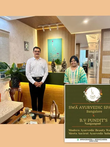 I am proud to collaborate with B.V. Pundit's of Nanjangud, an institution with over 110 years of Ayurvedic heritage. This partnership ensures the authenticity and purity of the products I use in my treatments.