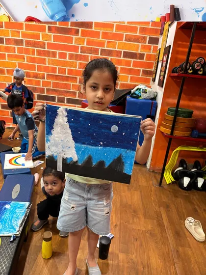 Another beautiful rendition of a winter night scene. It's wonderful to see how different students interpret the same subject.