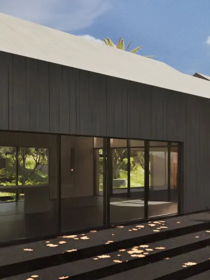This series of renders explores the artist's residence, inspired by traditional Indian courtyard homes ('thotti mane'). The design features a concrete shell, an open-to-sky courtyard, and an agarbatti niche, fusing modern form with sensory, traditional details that connect the space to both culture and nature.