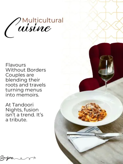 Showcasing our multicultural cuisine, this plate of fresh pasta in a rich sauce represents how we blend global flavors to turn menus into memoirs for our clients.