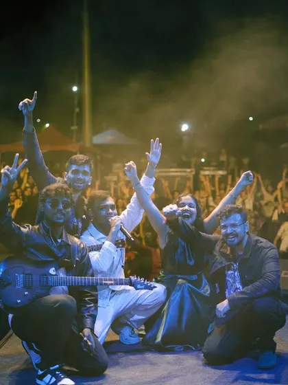 A triumphant moment with my band in front of the amazing audience in Pune. This is the connection and shared joy that drives every performance.