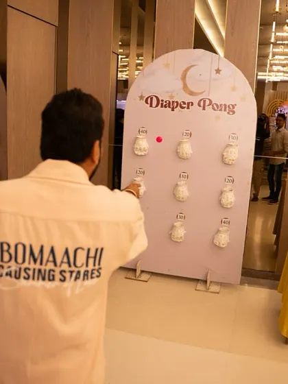 'Diaper Pong' - a fun and thematic game for a baby shower.