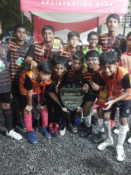 Our U13 team celebrating their runner-up finish at the Mumbai 7s Championship Cup.