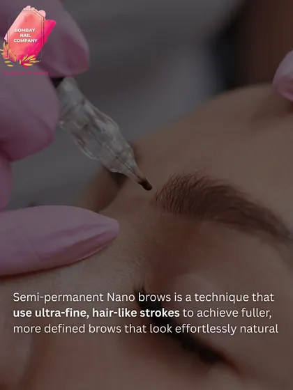 Here’s a close-up of the magic. I use a specialized nano-brow technique that involves creating ultra-fine, hair-like strokes. This precision is key to achieving a look that is defined yet effortlessly natural, not stamped on.
