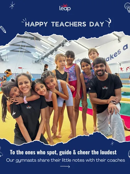 Happy Teachers' Day to the ones who spot, guide, and cheer the loudest. Our coaches are the foundation of our community, and we are so grateful for their dedication.