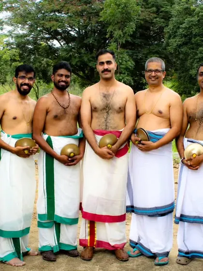Meet the Ilathalam artists of Kalavadhyam. This team provides the crucial, unwavering rhythmic foundation for all our melam performances.