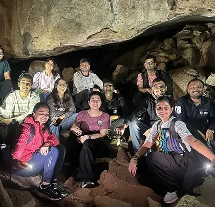 This isn't your average hike. On our Anthargange night trek, we explore a network of volcanic rock caves, navigating tight spots with only our torchlights to guide the way. It's an adventure unlike any other.