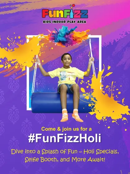 Soaring high on our swing during our Holi event. We ensure all our equipment is safe and fun for hours of play.