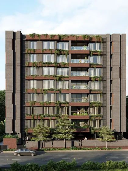 **Sanctum Apartments, Ahmedabad:** This image is a duplicate of 165, showing the full front facade.