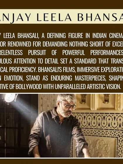 Our Director of the Week is the master of grandeur, Sanjay Leela Bhansali. His films are immersive masterpieces, with every frame being a work of art.