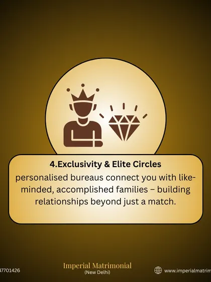 Our service offers exclusivity and access to elite circles, connecting you with like-minded, accomplished families. We focus on building relationships that go beyond just a match.