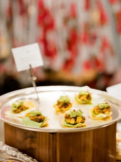 A delicious and crowd-pleasing option, these Mexican Bean and Avocado Toastadas are full of fresh flavours and textures. They are a perfect, vibrant bite for any party.
