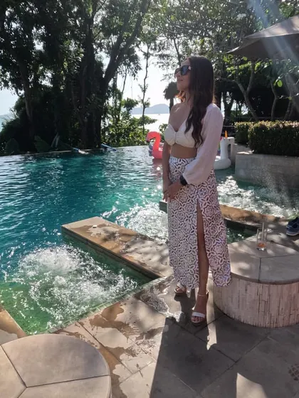 A happy, relaxed moment by the pool in Thailand. Being an emcee can be demanding, so I make sure to find time to unwind and enjoy the beautiful locations my work takes me to.