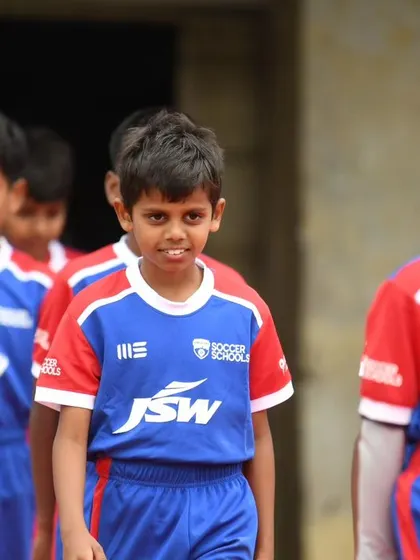 Our young players walk out onto the pitch, ready for their big day at the BFC Open House.