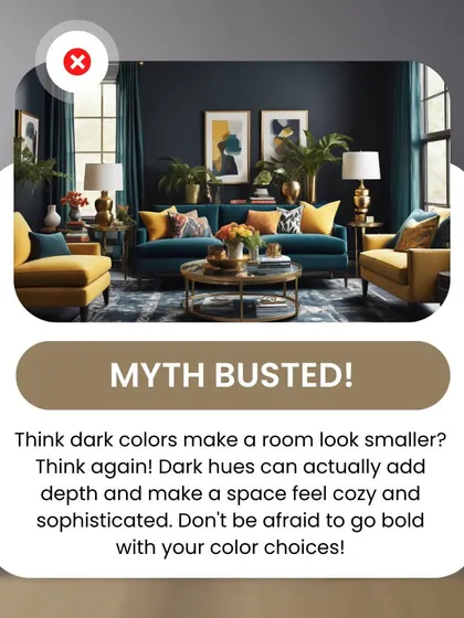 Myth Busted! Dark hues can add depth and sophistication. Don't be afraid to be bold with your color choices.