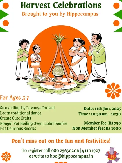 Join our Harvest Celebrations! We'll have storytelling, traditional dances, a Lohri bonfire, and the chance to see a Pongal pot boiling over. It's a beautiful way to experience these rich traditions.