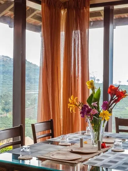 Another shot of the dining room with a view, illustrating how I design spaces to be vessels for the experience of the landscape. A simple meal here becomes a moment of connection with nature.