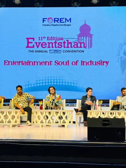 The full panel at the Eventsthan session. It was great to share the stage with other professionals and discuss the future of the entertainment industry.