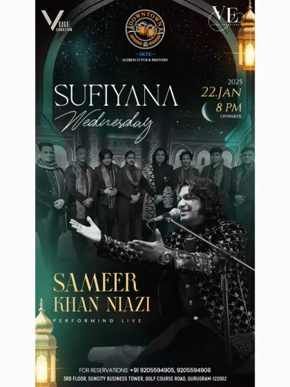 This poster announced our performance at Downtown, Gurugram. I was excited to bring my full band for a live Sufiyana Wednesday.