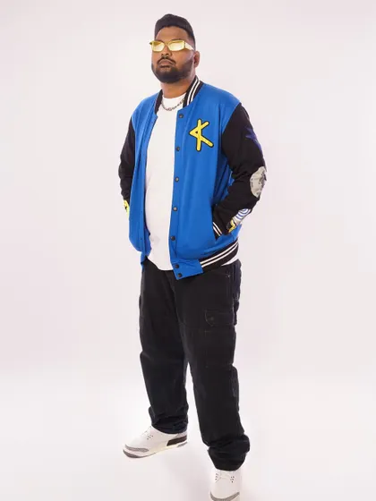 A full-length shot of my custom varsity jacket. Fashion is an important part of hip hop culture and my personal expression.