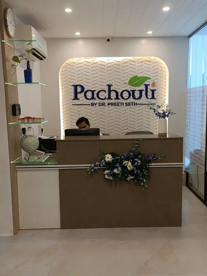 The reception desk at our new Vasundhara clinic, where your journey to wellness begins. Our team is ready to provide personalized care from the moment you arrive.